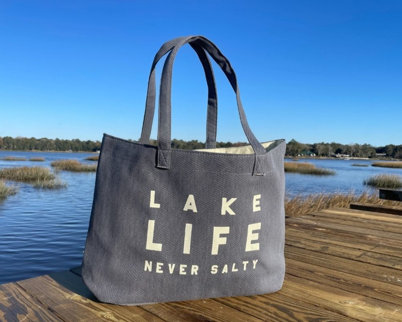 Canvas 'Lake Life' Shoulder Bag