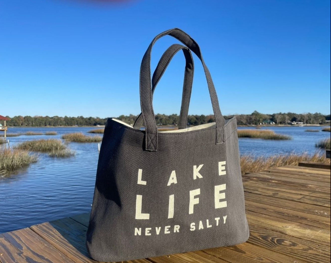 Canvas 'Lake Life' Shoulder Bag