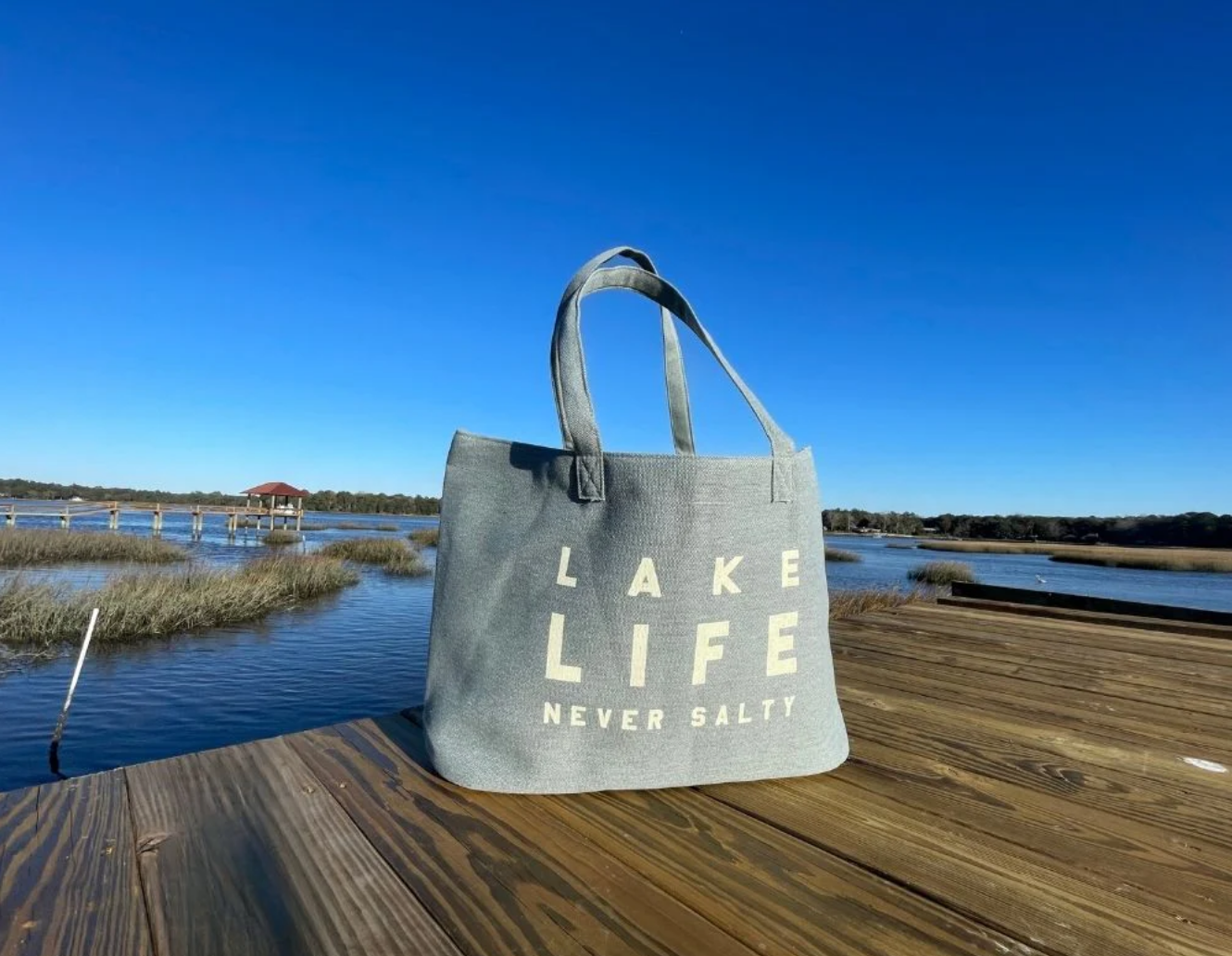 Canvas 'Lake Life' Shoulder Bag