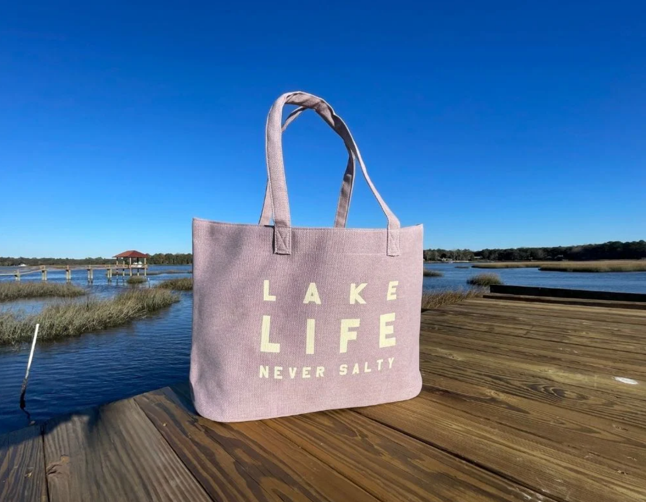 Canvas 'Lake Life' Shoulder Bag
