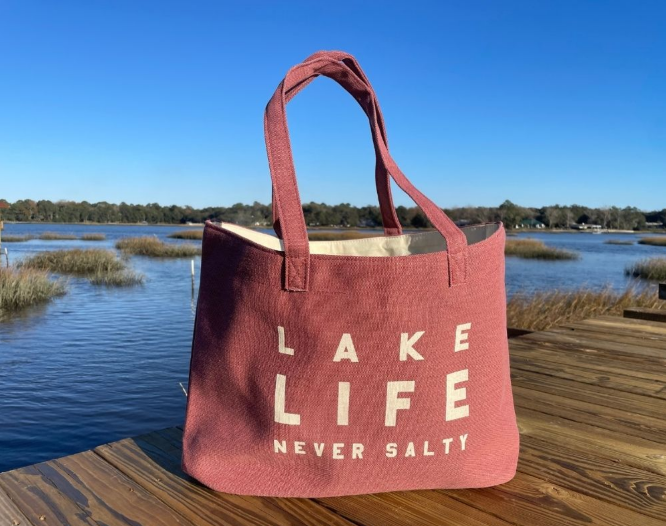 Canvas 'Lake Life' Shoulder Bag