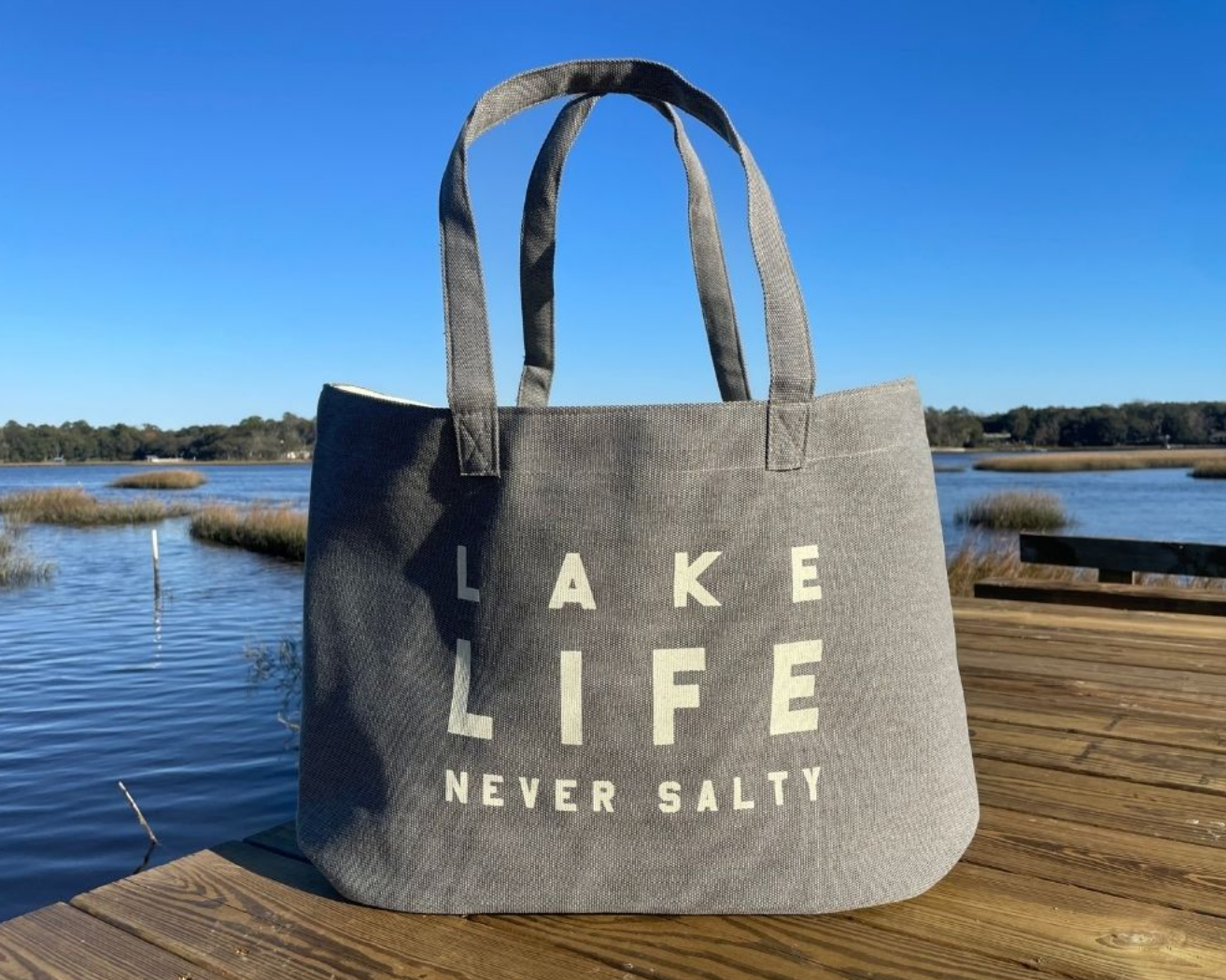 Canvas 'Lake Life' Shoulder Bag