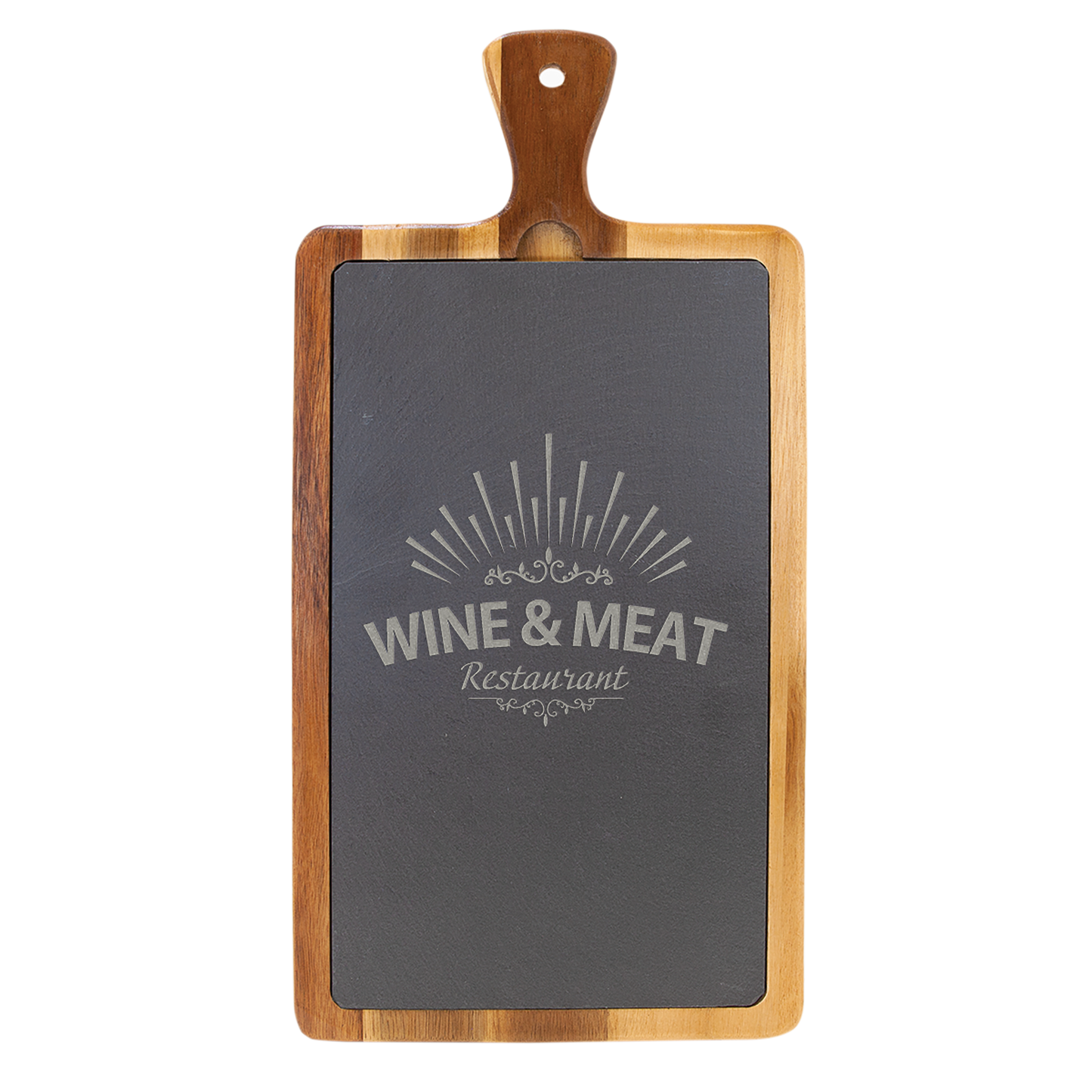 Butcher Board w/Slate - Dual Side Engraved