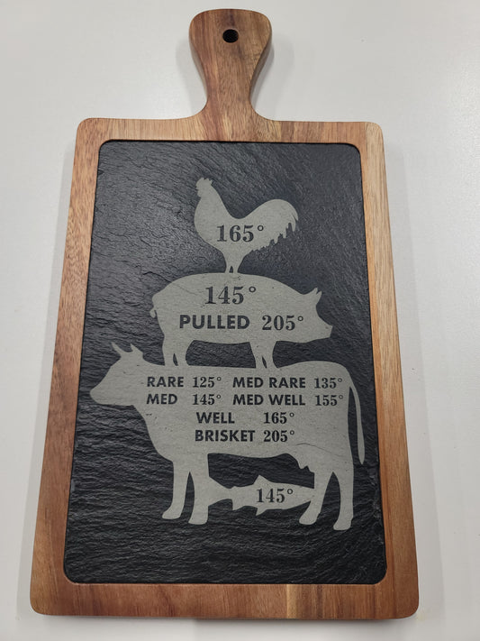 Butcher Board w/Slate - Dual Side Engraved