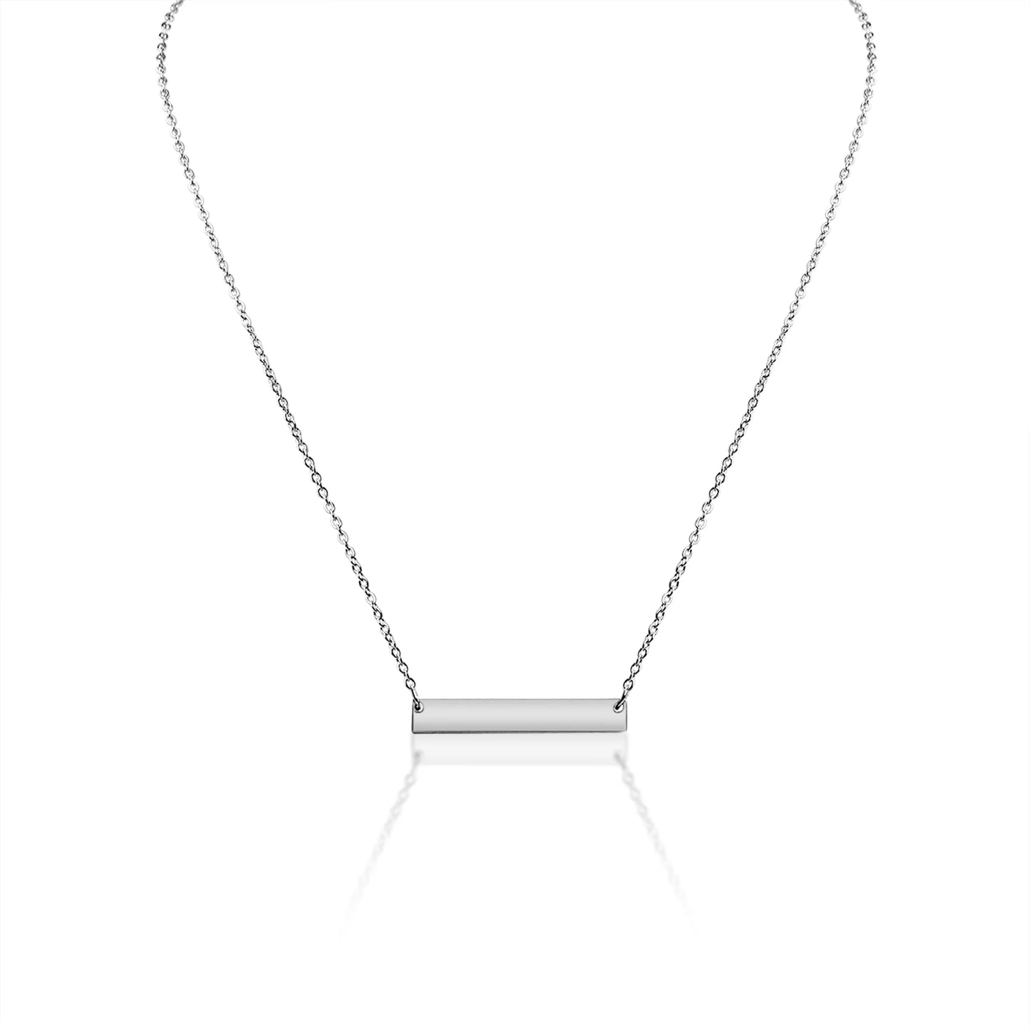 Stainless Bar Necklace - 18"