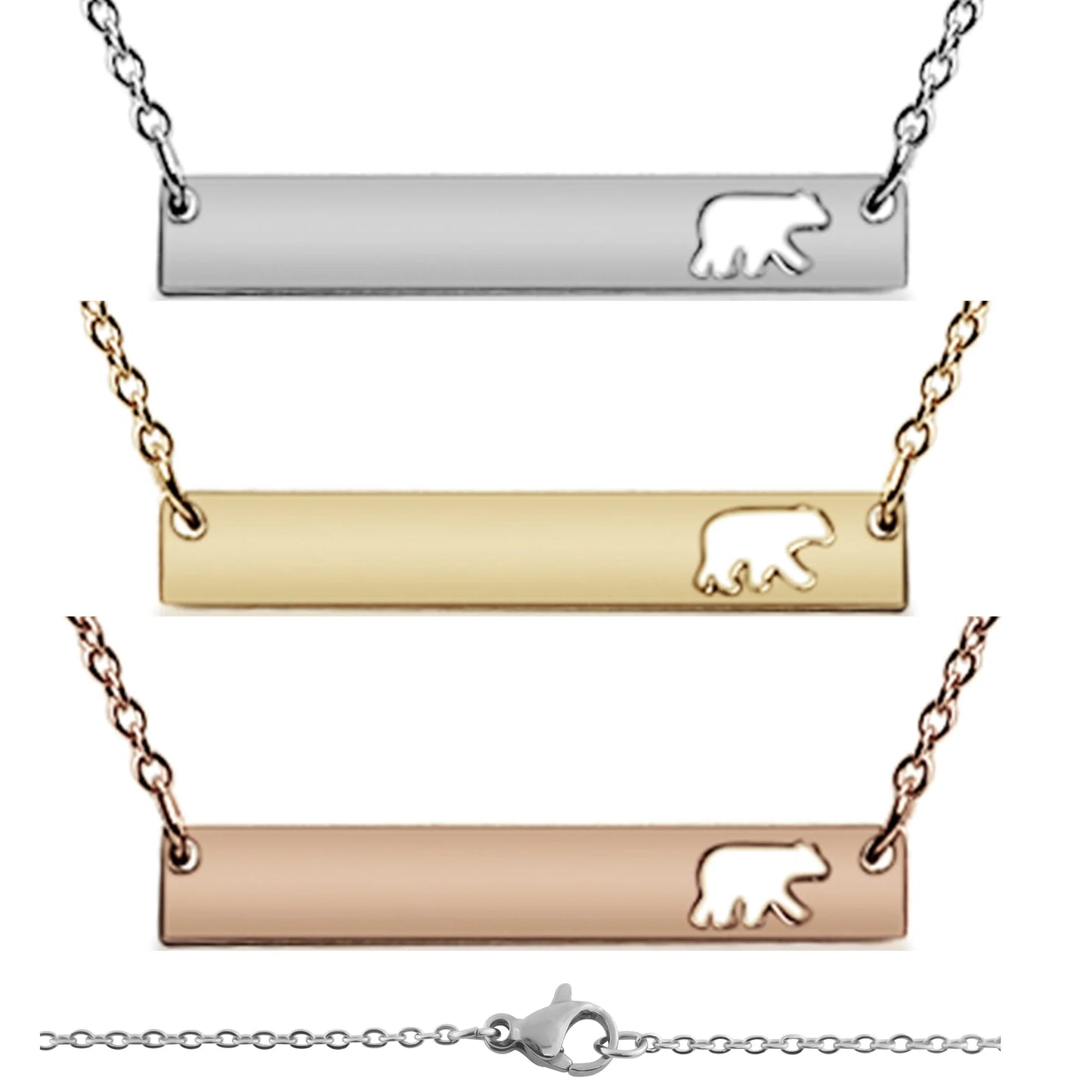 Bar Necklace - Bear