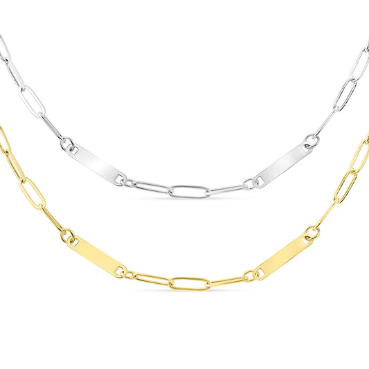 Paperclip 2 Bar Necklace - 18"